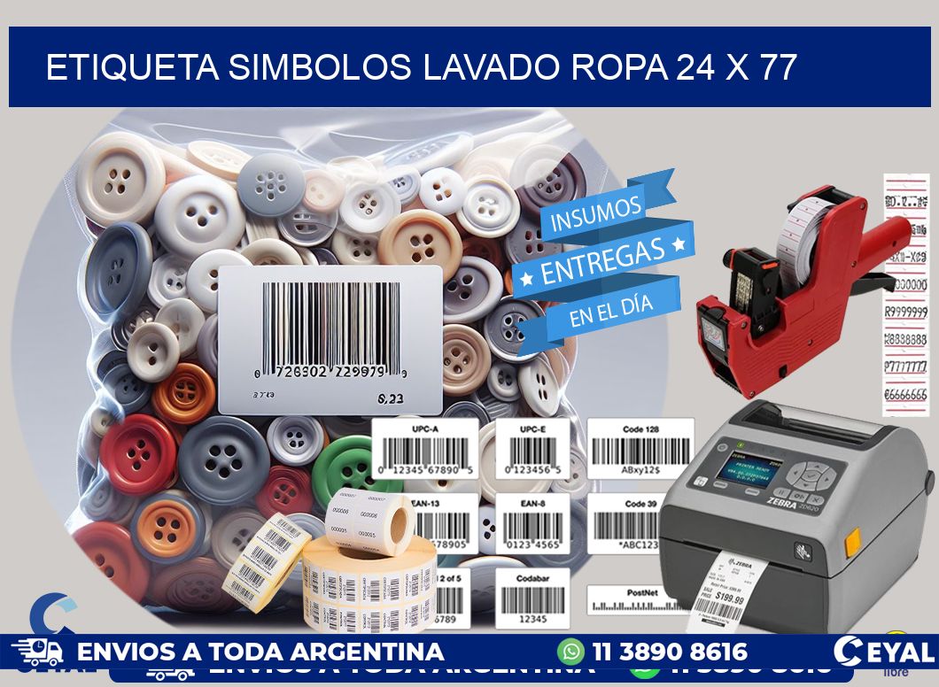 ETIQUETA SIMBOLOS LAVADO ROPA 24 x 77