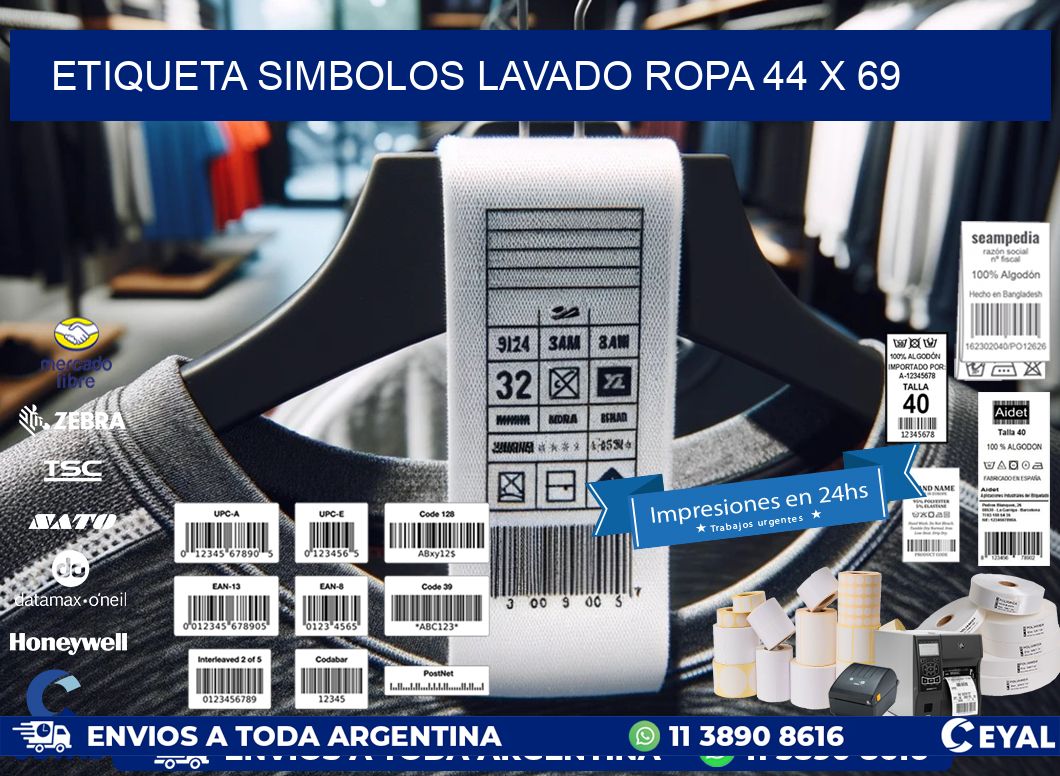 ETIQUETA SIMBOLOS LAVADO ROPA 44 x 69