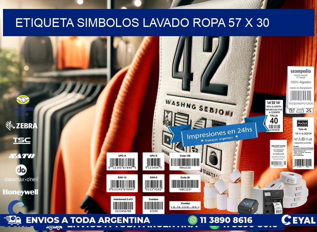 ETIQUETA SIMBOLOS LAVADO ROPA 57 x 30