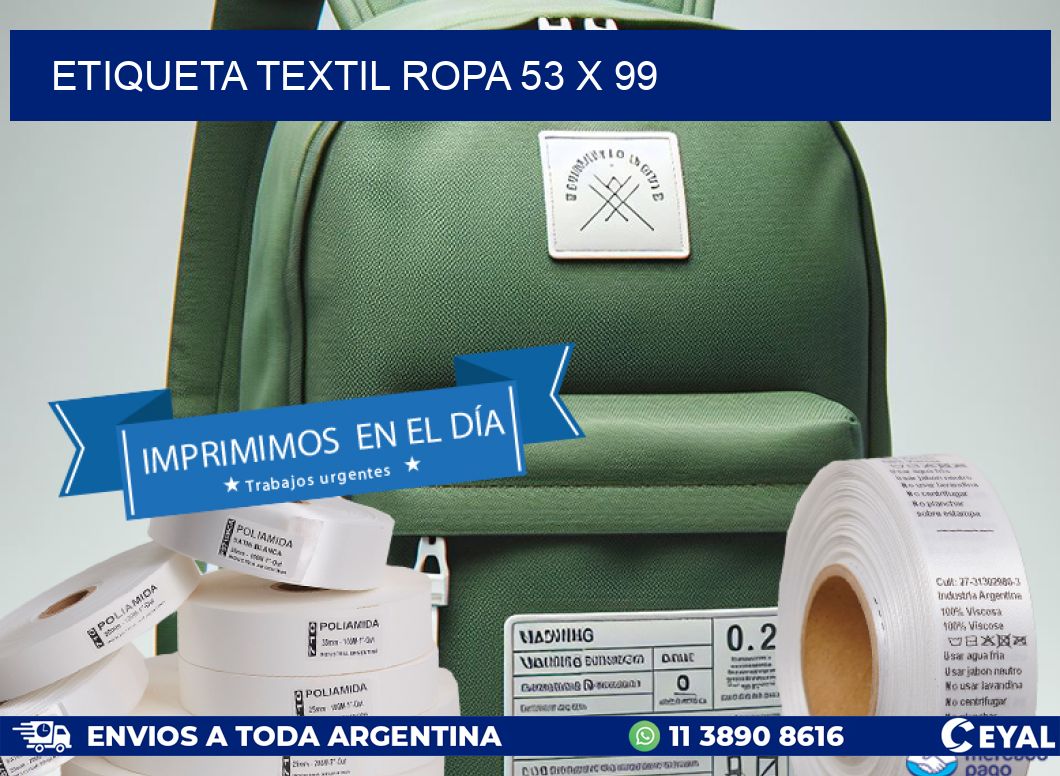 ETIQUETA TEXTIL ROPA 53 x 99