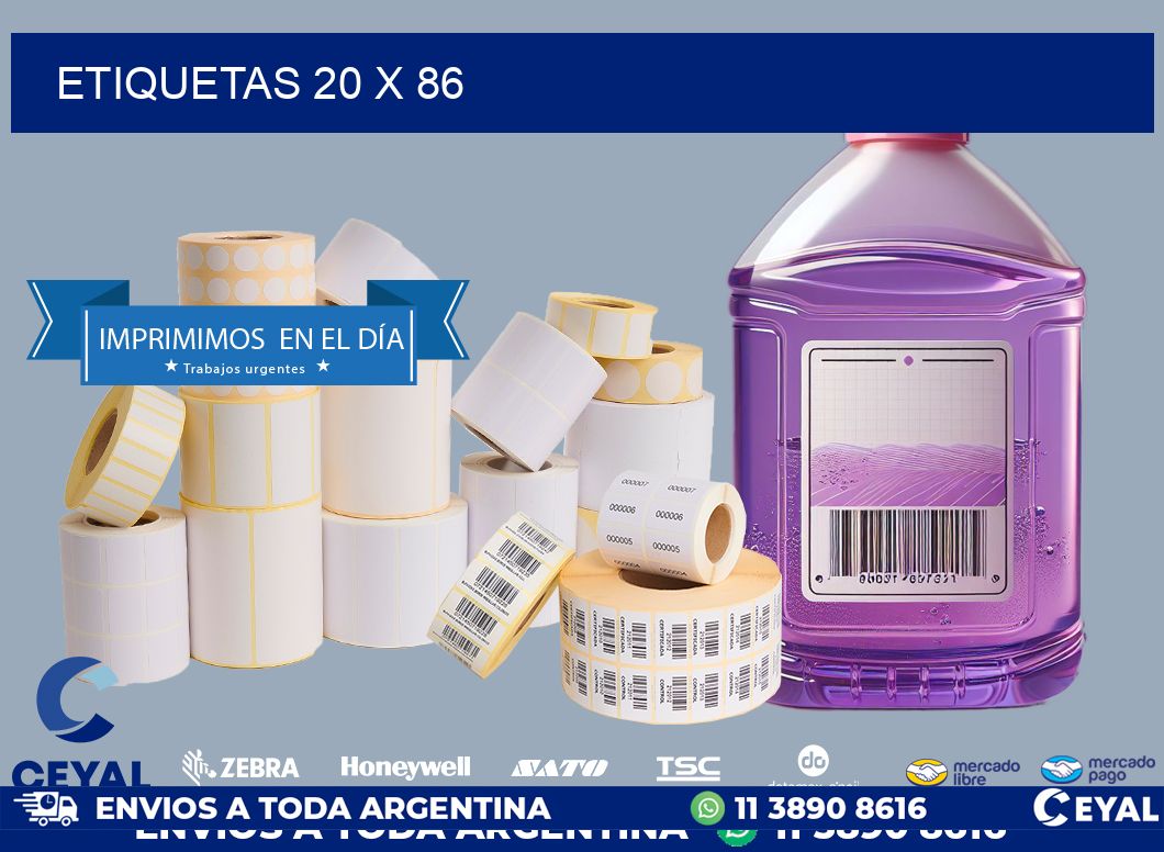 ETIQUETAS 20 x 86