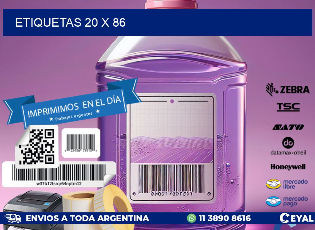 ETIQUETAS 20 x 86