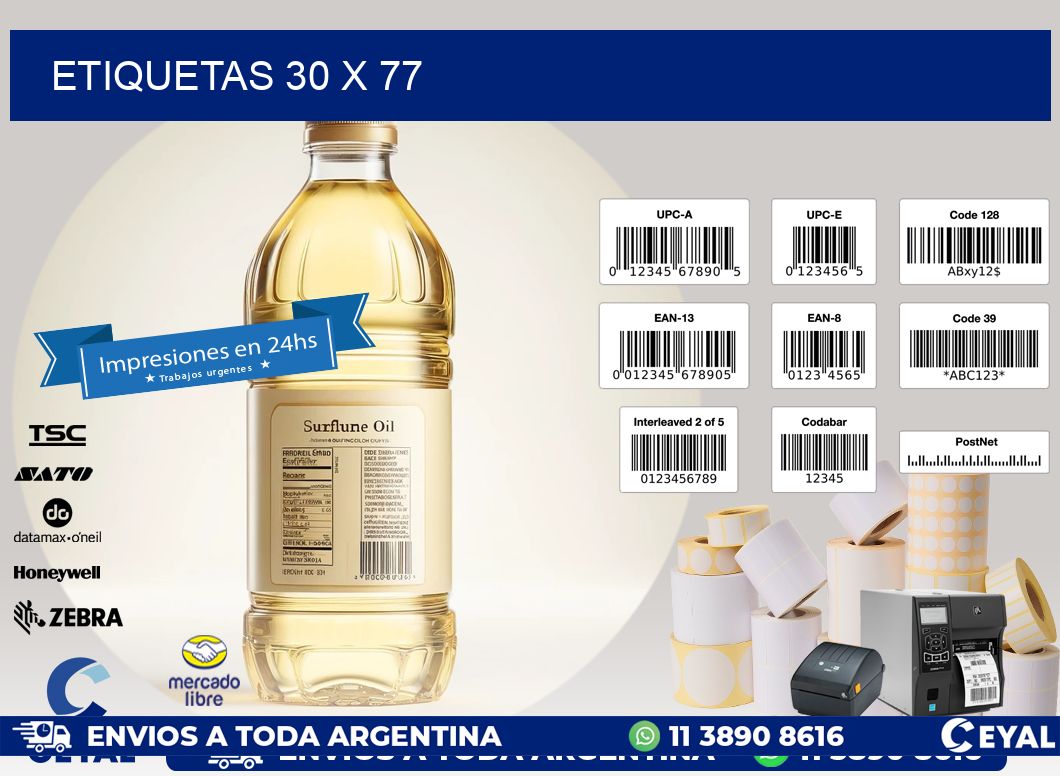 ETIQUETAS 30 x 77