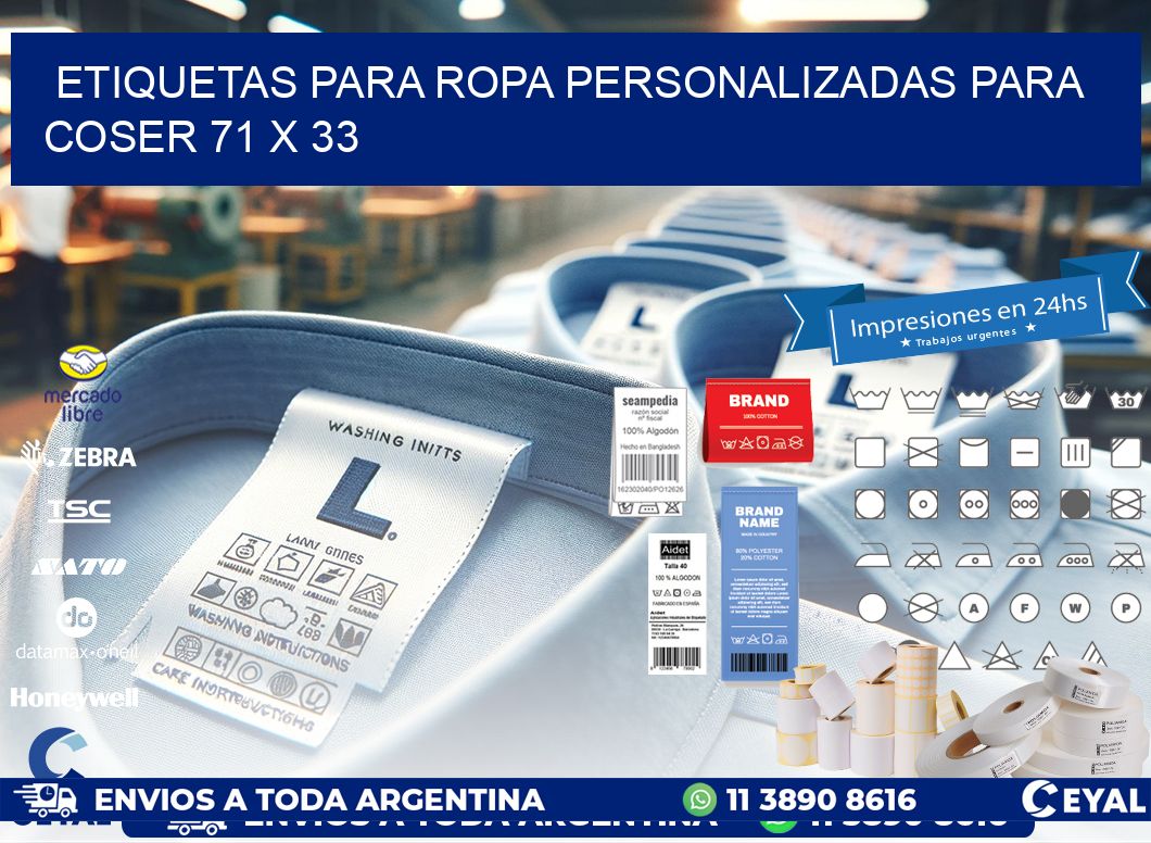 ETIQUETAS PARA ROPA PERSONALIZADAS PARA COSER 71 x 33