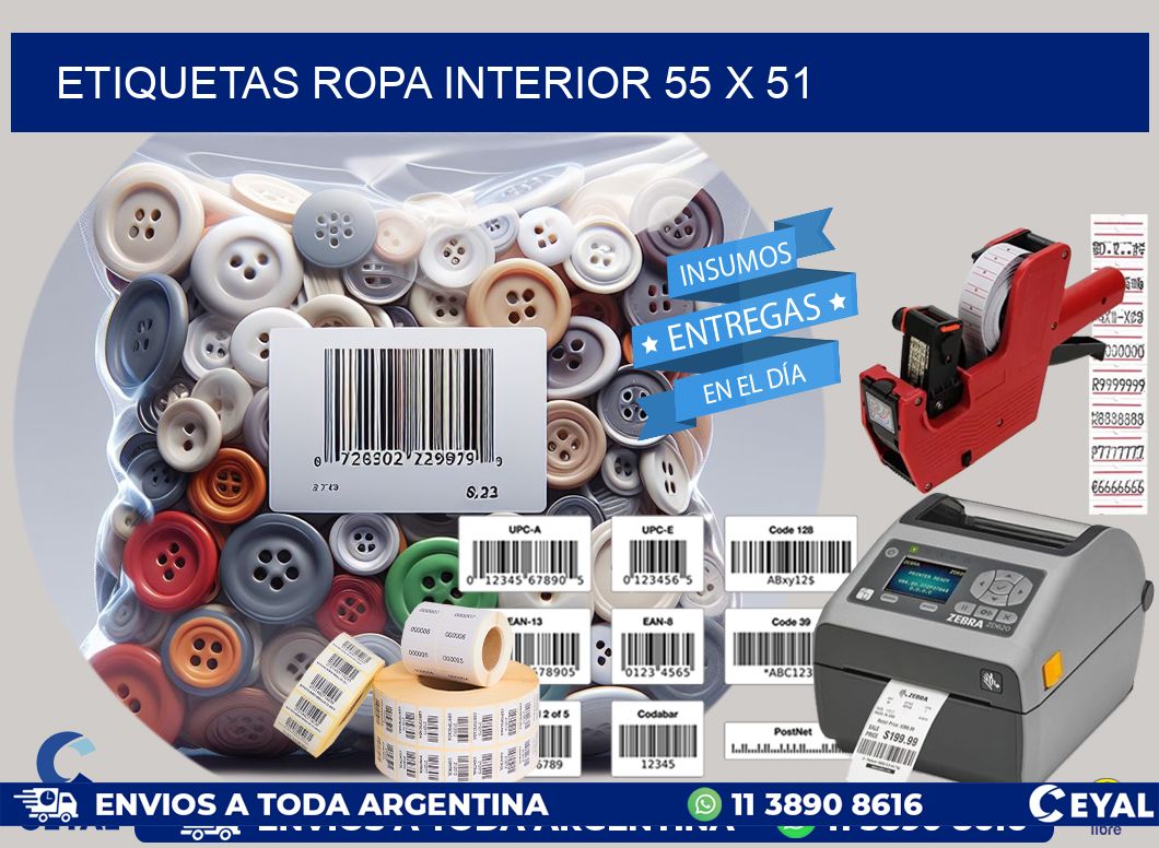 ETIQUETAS ROPA INTERIOR 55 x 51
