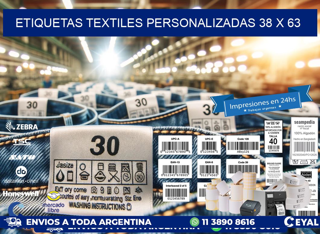 ETIQUETAS TEXTILES PERSONALIZADAS 38 x 63