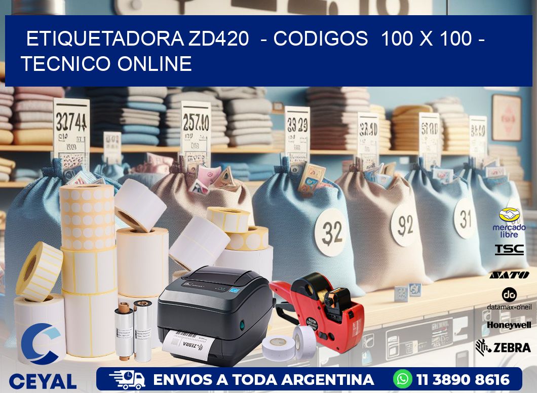 ETIQUETADORA ZD420  - CODIGOS  100 x 100 - TECNICO ONLINE