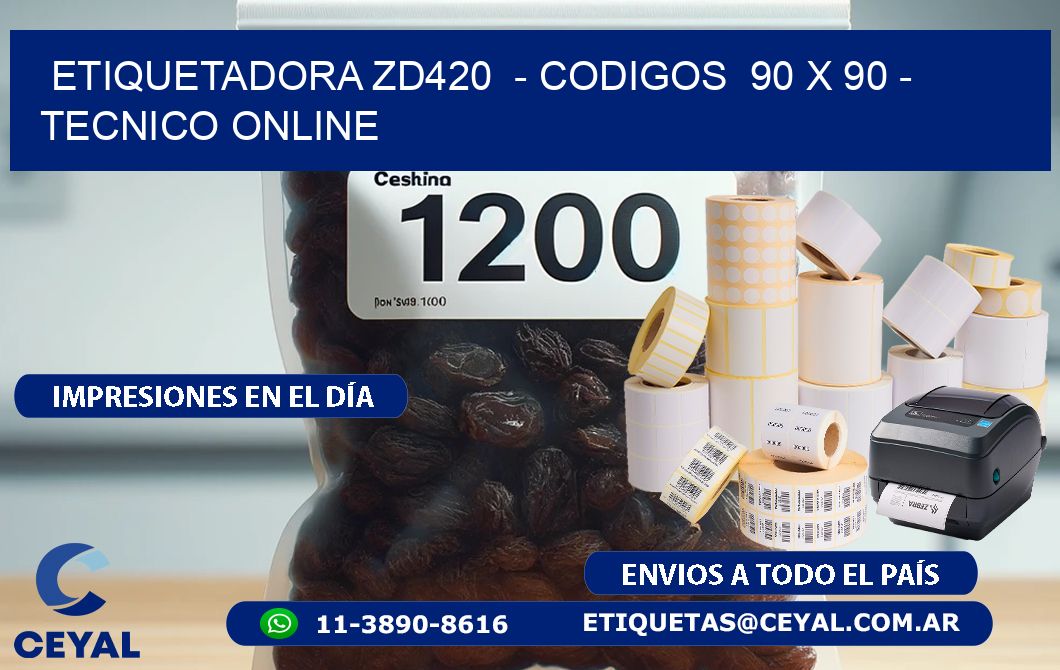 ETIQUETADORA ZD420  - CODIGOS  90 x 90 - TECNICO ONLINE