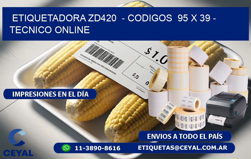 ETIQUETADORA ZD420  - CODIGOS  95 x 39 - TECNICO ONLINE