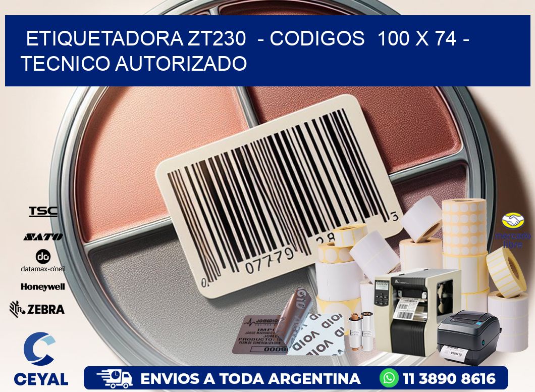 ETIQUETADORA ZT230  - CODIGOS  100 x 74 - TECNICO AUTORIZADO