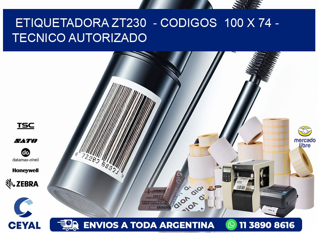 ETIQUETADORA ZT230  - CODIGOS  100 x 74 - TECNICO AUTORIZADO