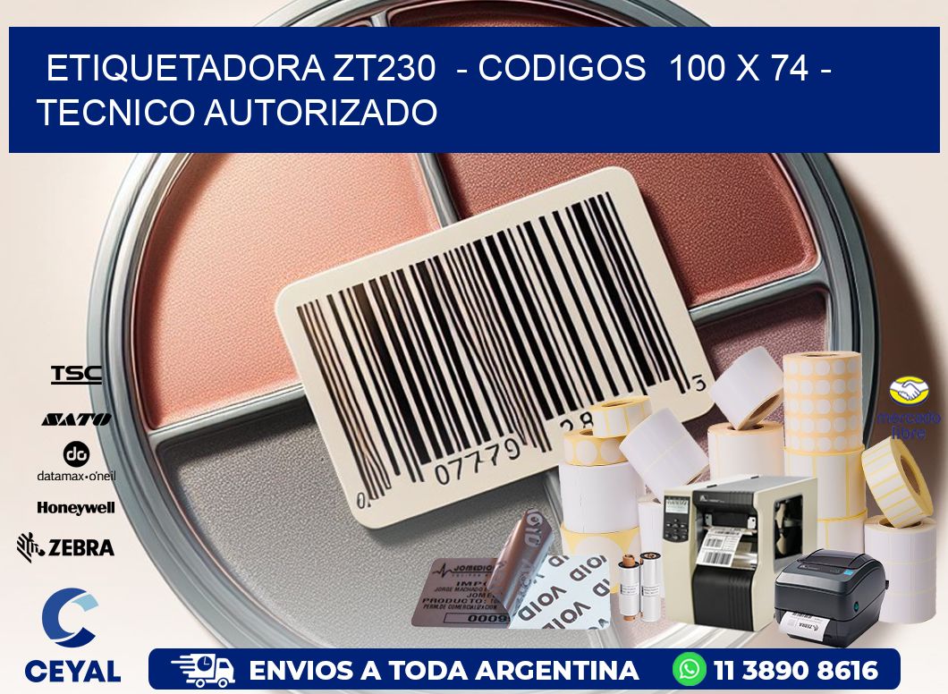 ETIQUETADORA ZT230  – CODIGOS  100 x 74 – TECNICO AUTORIZADO