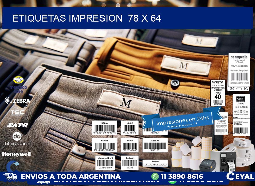 ETIQUETAS IMPRESION 78 x 64