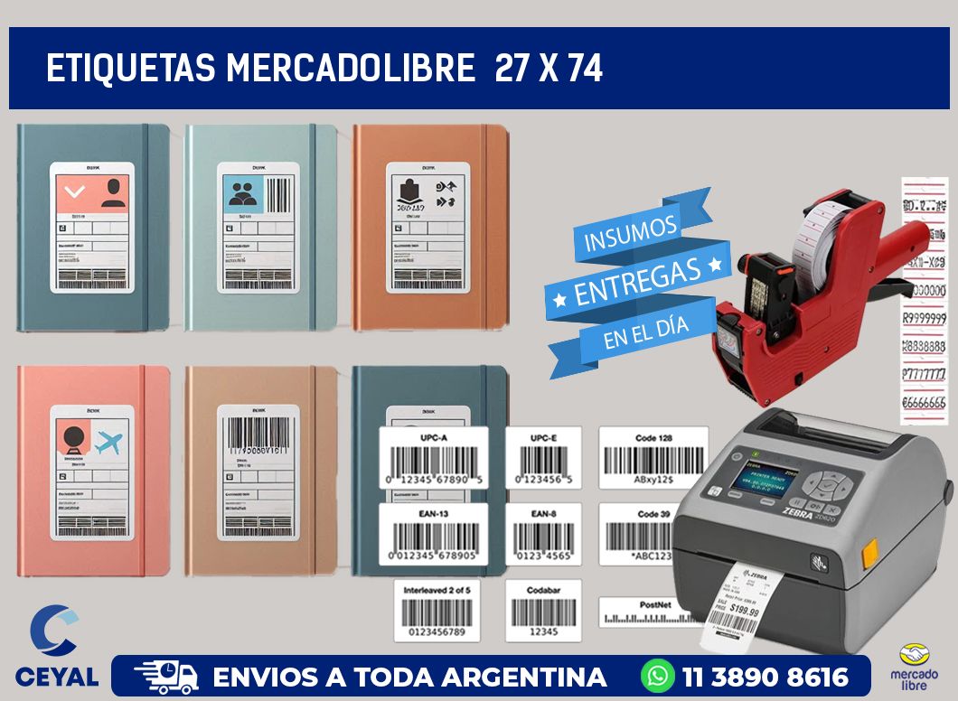 ETIQUETAS MERCADOLIBRE 27 x 74