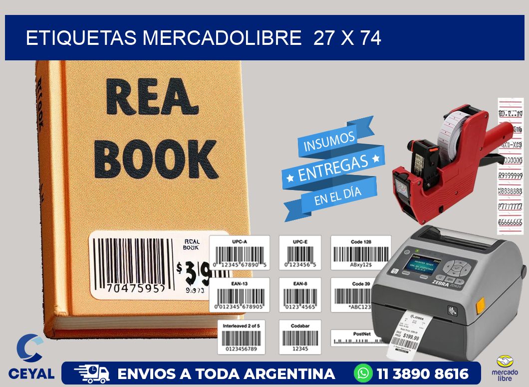ETIQUETAS MERCADOLIBRE 27 x 74