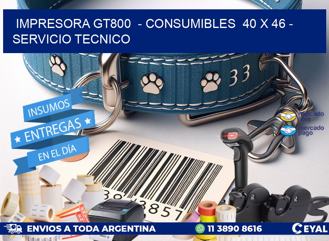 IMPRESORA GT800  – CONSUMIBLES  40 x 46 – SERVICIO TECNICO
