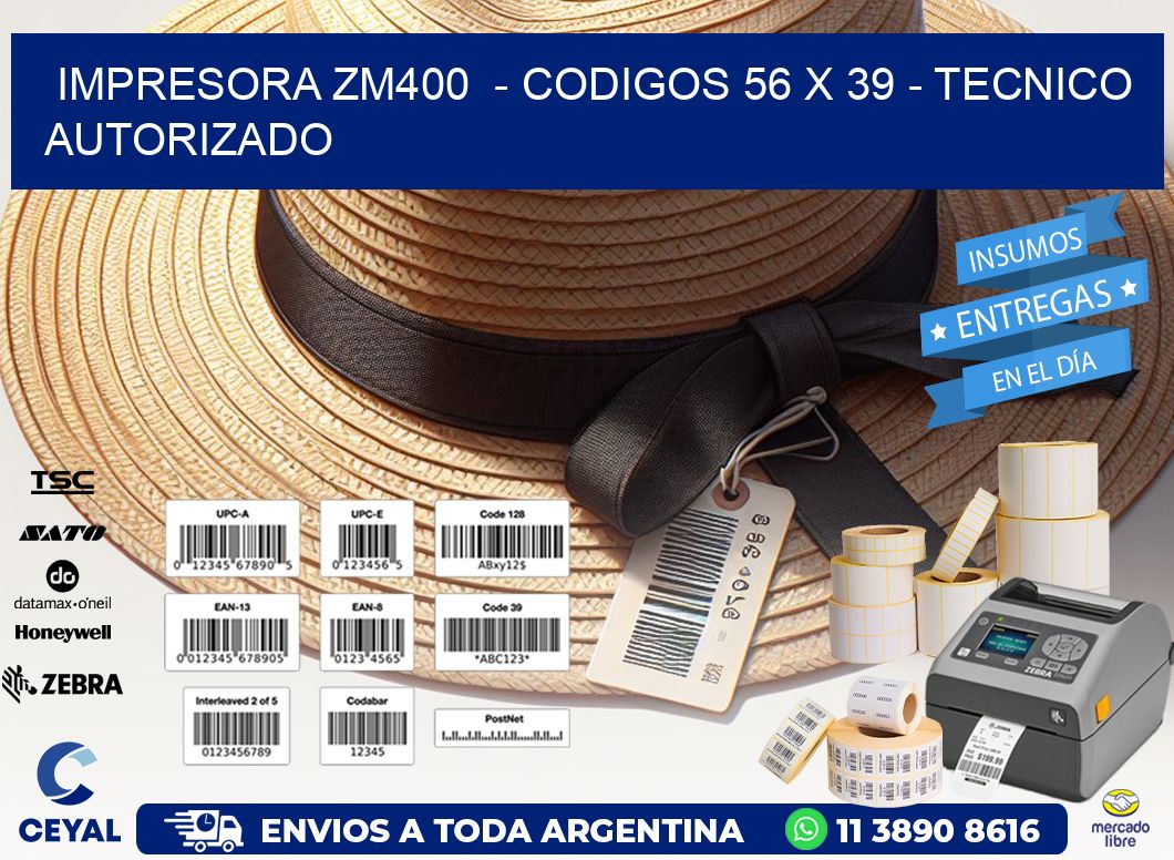 IMPRESORA ZM400 - CODIGOS 56 x 39 - TECNICO AUTORIZADO