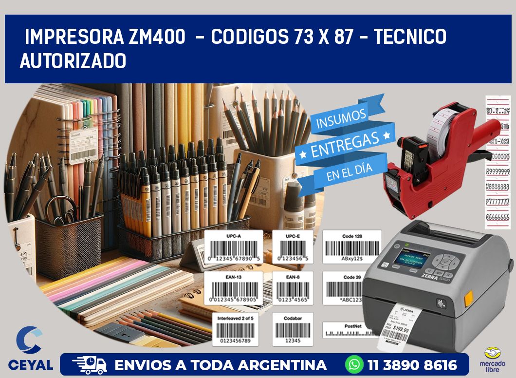 IMPRESORA ZM400  - CODIGOS 73 x 87 - TECNICO AUTORIZADO