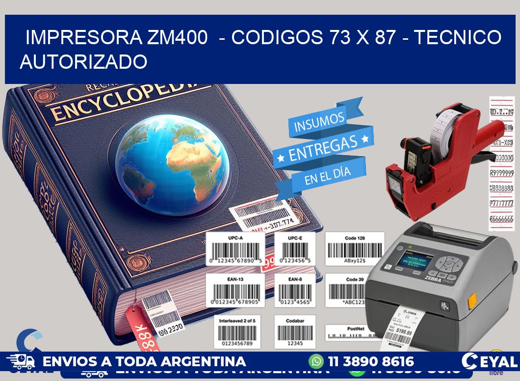 IMPRESORA ZM400  - CODIGOS 73 x 87 - TECNICO AUTORIZADO