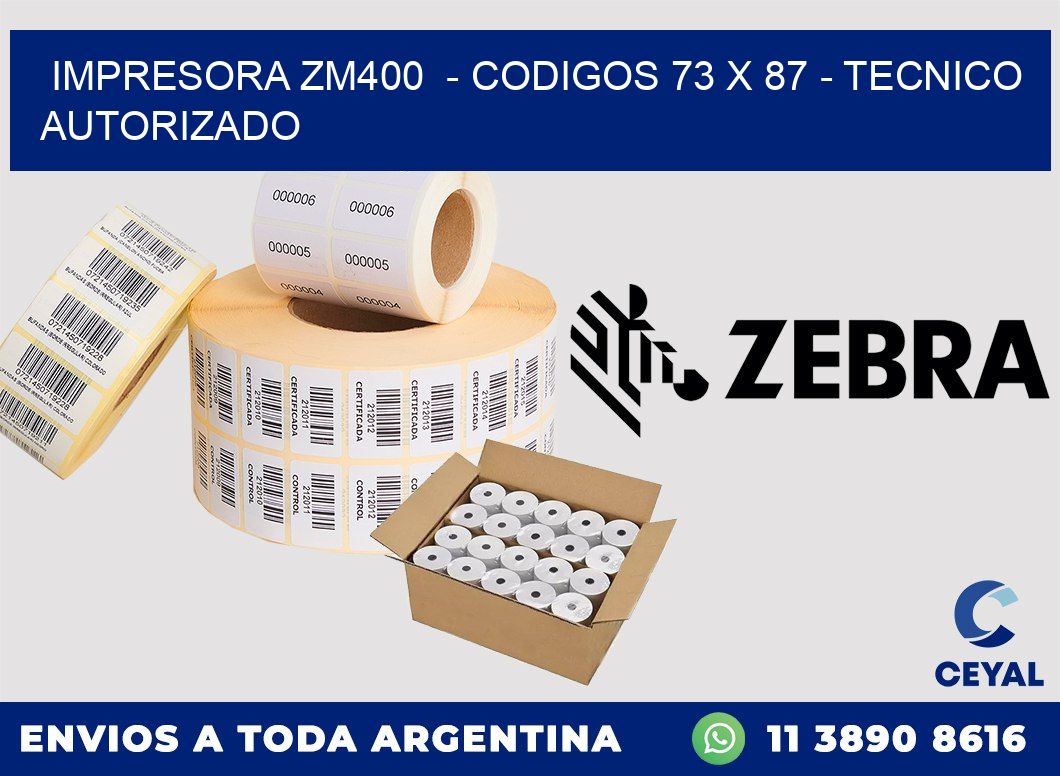 IMPRESORA ZM400  - CODIGOS 73 x 87 - TECNICO AUTORIZADO