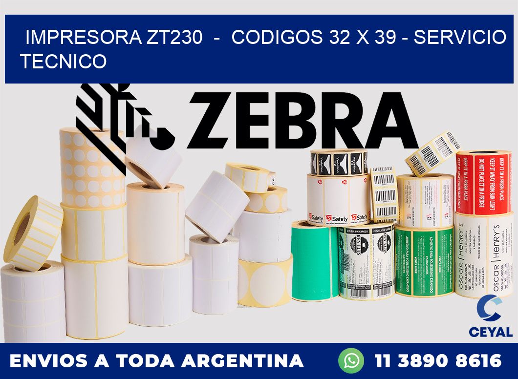 IMPRESORA ZT230 - CODIGOS 32 x 39 - SERVICIO TECNICO