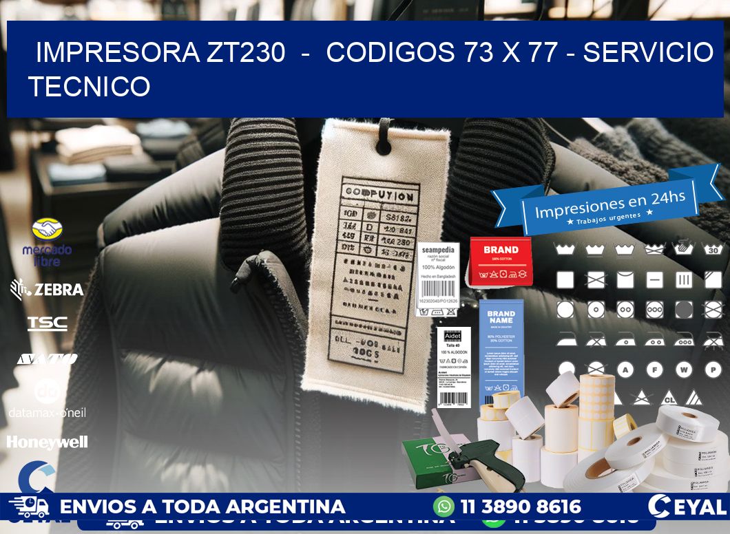 IMPRESORA ZT230  -  CODIGOS 73 x 77 - SERVICIO TECNICO