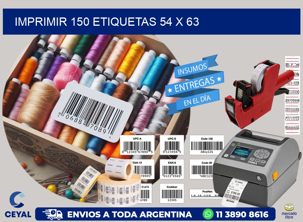 IMPRIMIR 150 ETIQUETAS 54 x 63