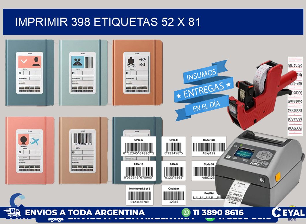 IMPRIMIR 398 ETIQUETAS 52 x 81