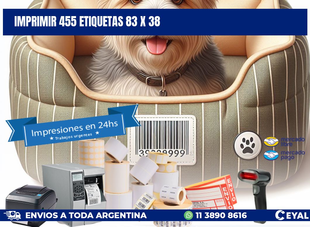 IMPRIMIR 455 ETIQUETAS 83 x 38