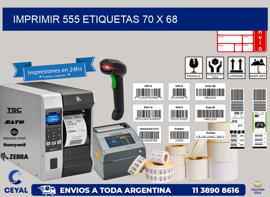 IMPRIMIR 555 ETIQUETAS 70 x 68