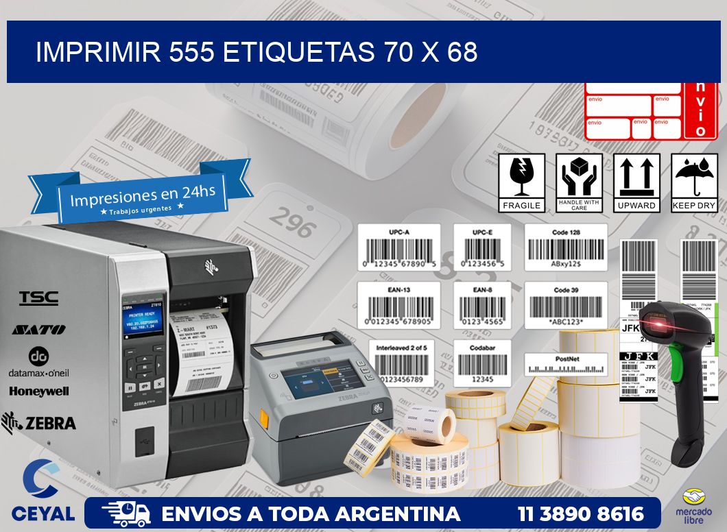 IMPRIMIR 555 ETIQUETAS 70 x 68