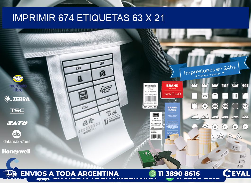 IMPRIMIR 674 ETIQUETAS 63 x 21