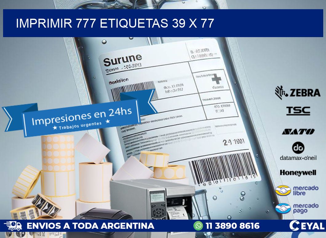 IMPRIMIR 777 ETIQUETAS 39 x 77