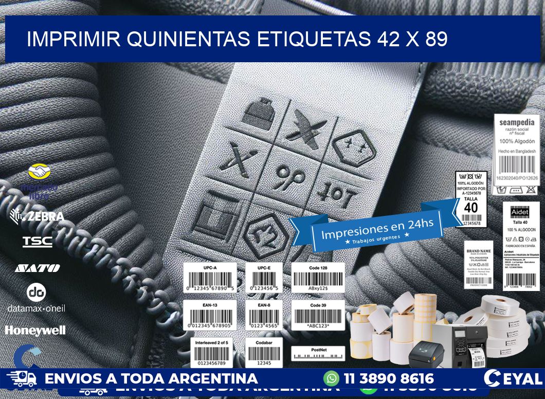 IMPRIMIR QUINIENTAS ETIQUETAS 42 x 89