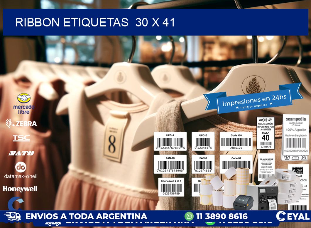 RIBBON ETIQUETAS  30 x 41