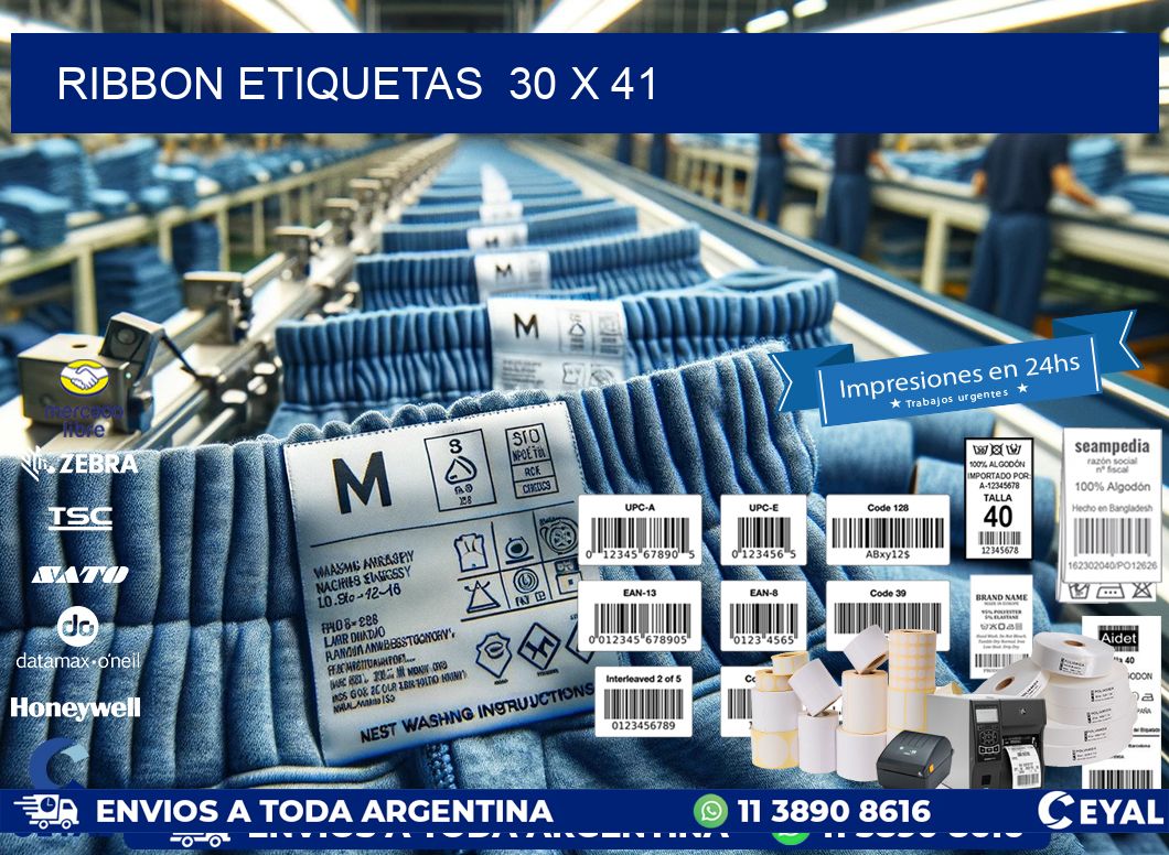 RIBBON ETIQUETAS  30 x 41
