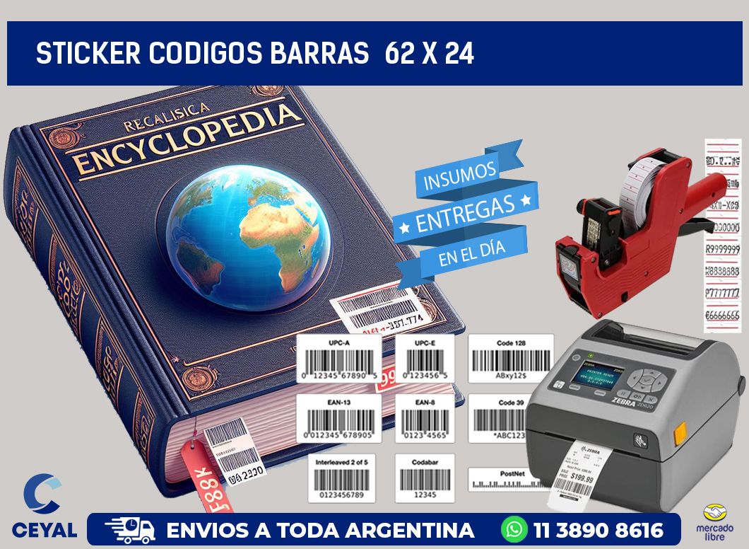 STICKER CODIGOS BARRAS  62 x 24