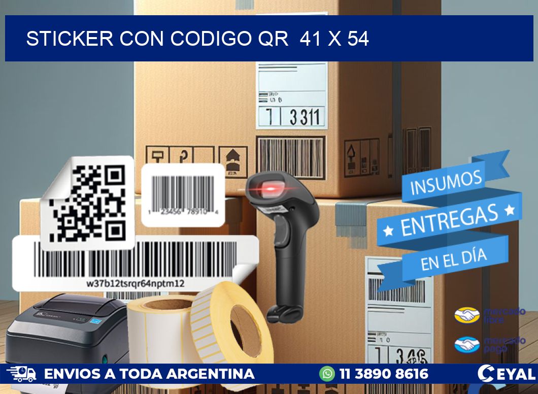 STICKER CON CODIGO QR  41 x 54