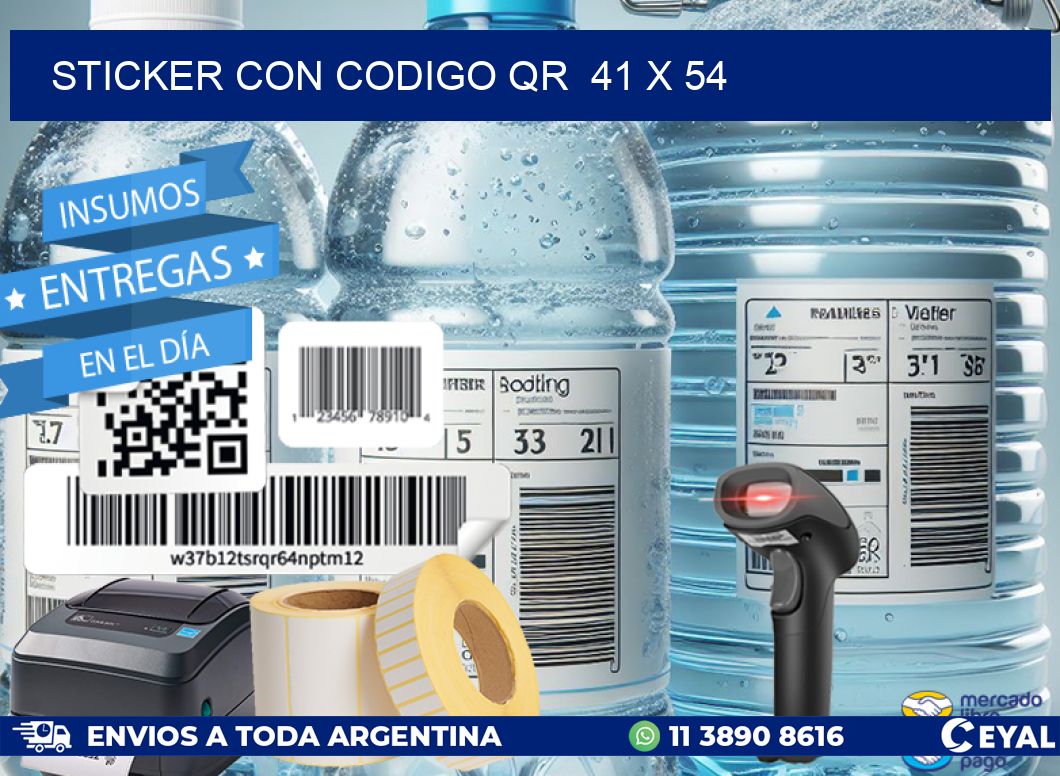 STICKER CON CODIGO QR  41 x 54