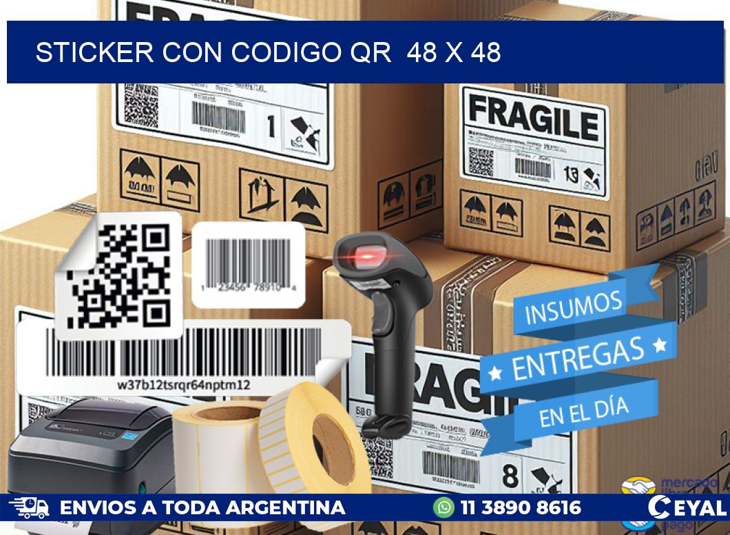 STICKER CON CODIGO QR  48 x 48