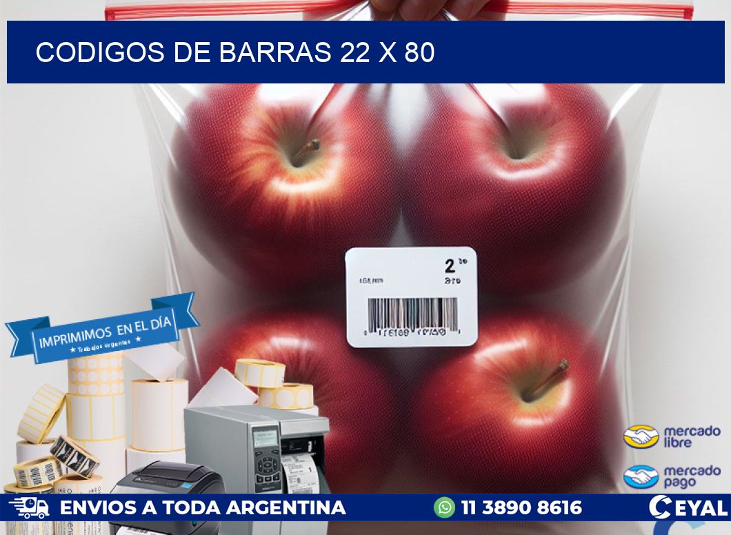 codigos de barras 22 x 80