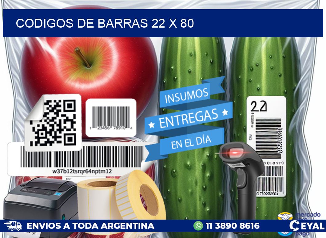codigos de barras 22 x 80