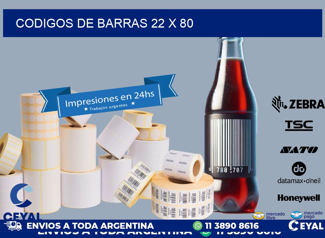 codigos de barras 22 x 80