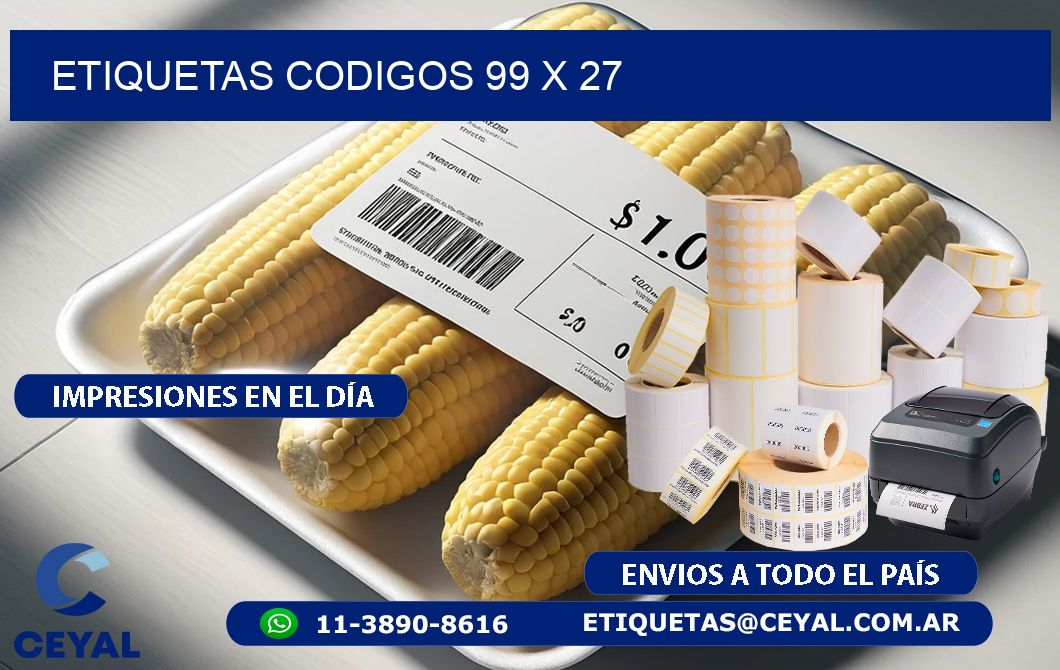 etiquetas codigos 99 x 27