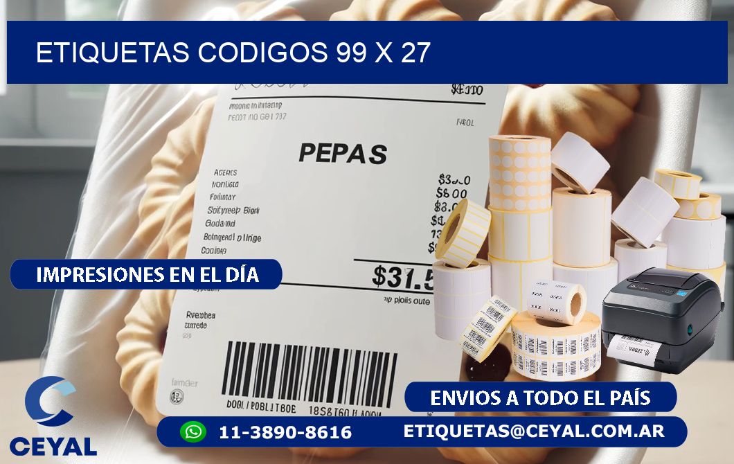 etiquetas codigos 99 x 27