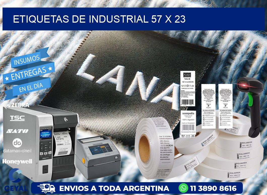 etiquetas de industrial 57 x 23
