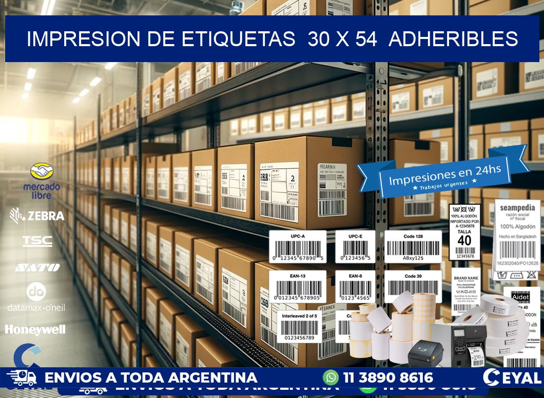 impresion de etiquetas  30 x 54  adheribles