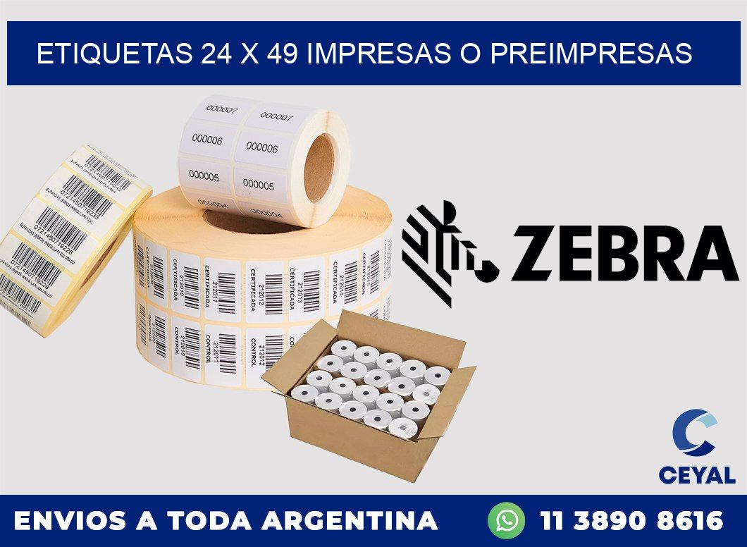 ETIQUETAS 24 x 49 IMPRESAS O PREIMPRESAS