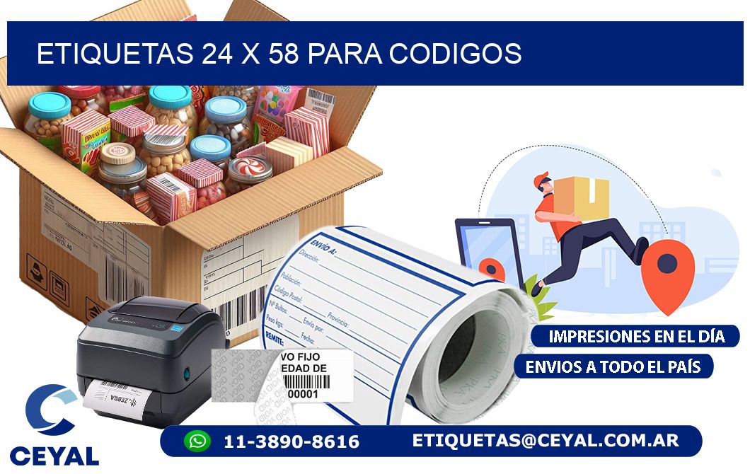 ETIQUETAS 24 x 58 PARA CODIGOS