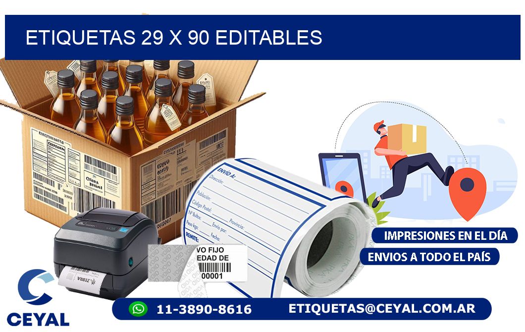 ETIQUETAS 29 x 90 EDITABLES